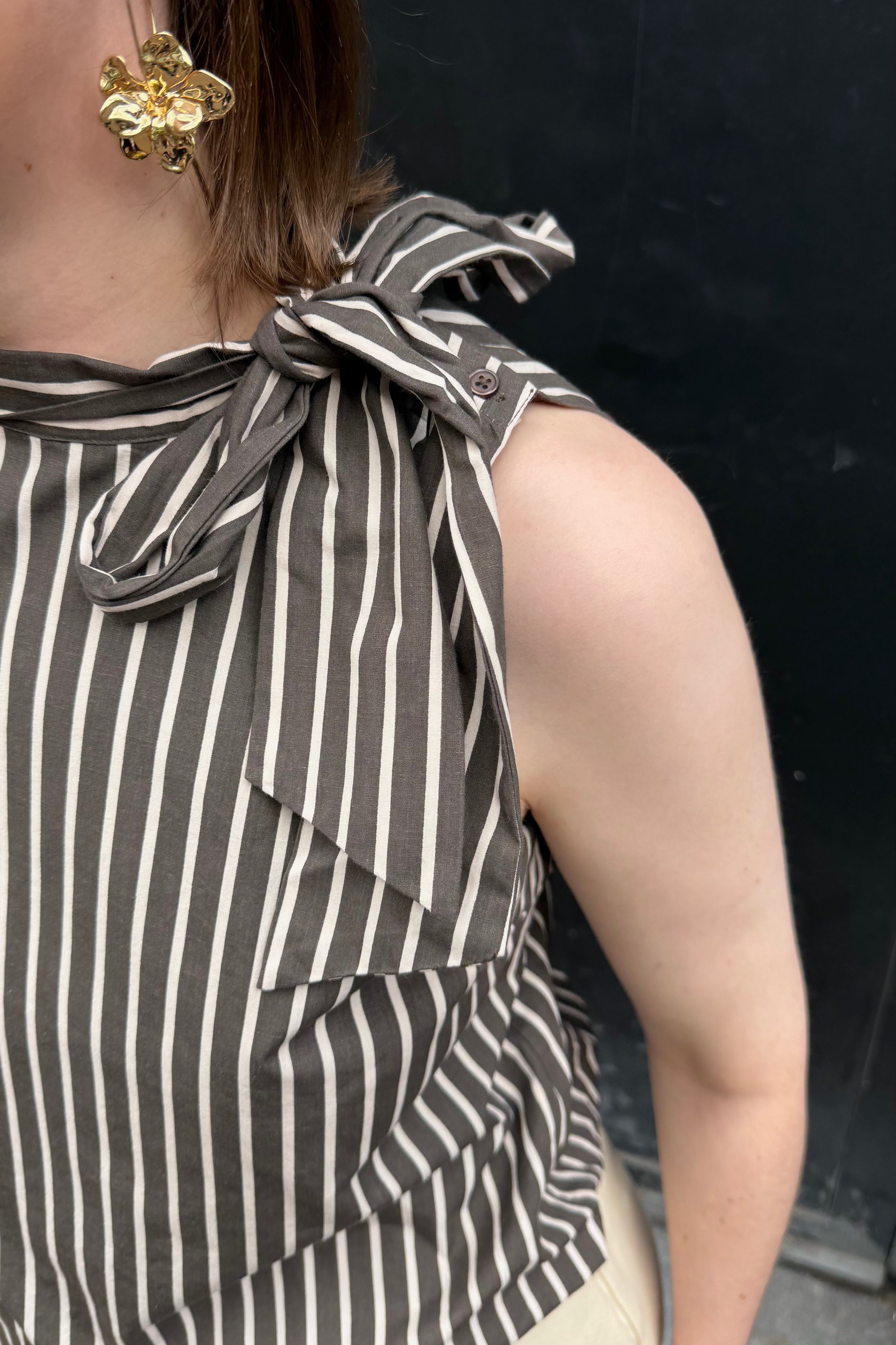 Veda Wide Stripe Top - Bruin
