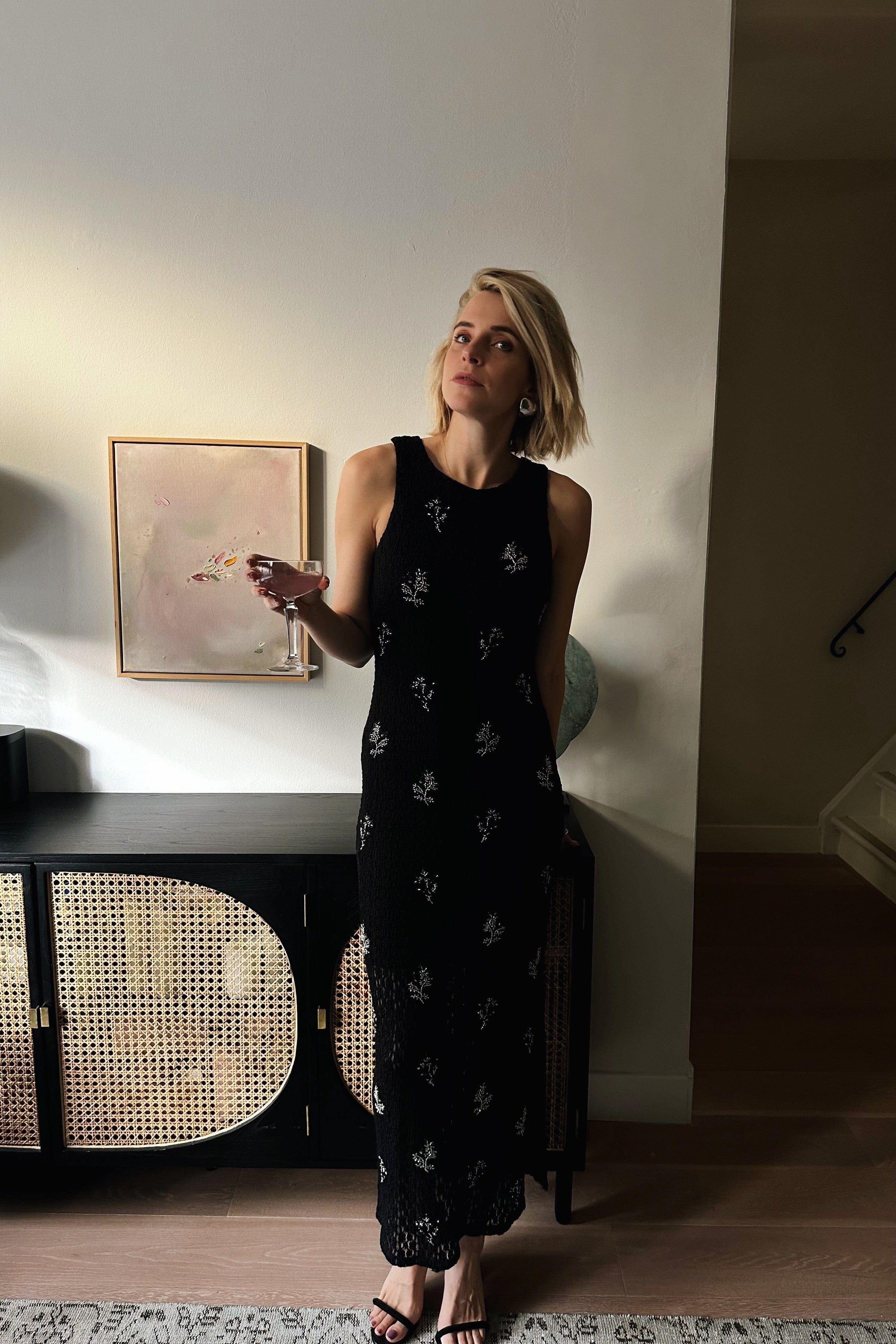 MSCHAudrey Glitter Jurk - Zwart