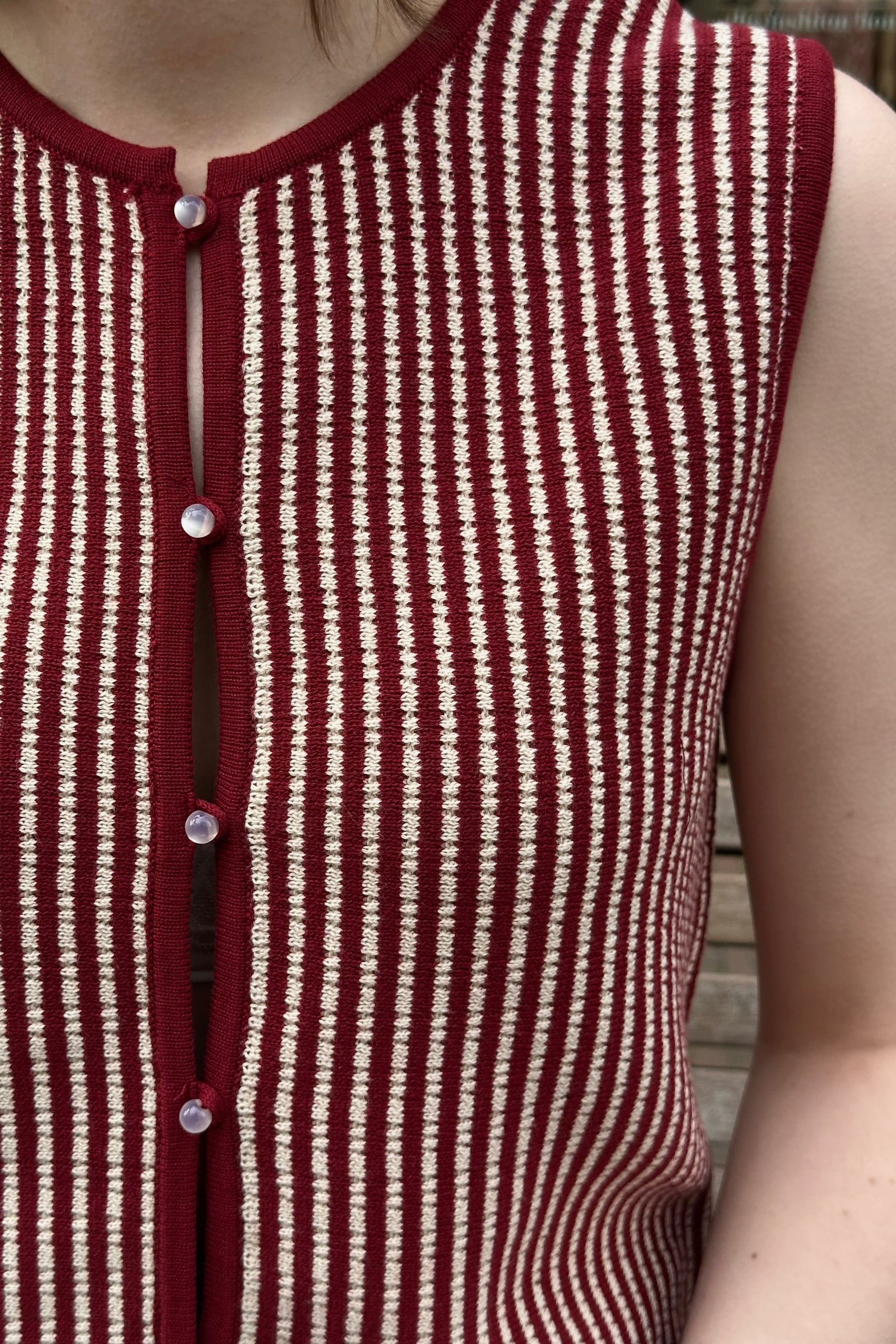 MSCHPriscilla Gilet - Rood/Beige