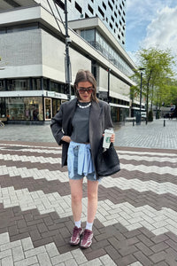 Flip Waist Short - Bleached Denim