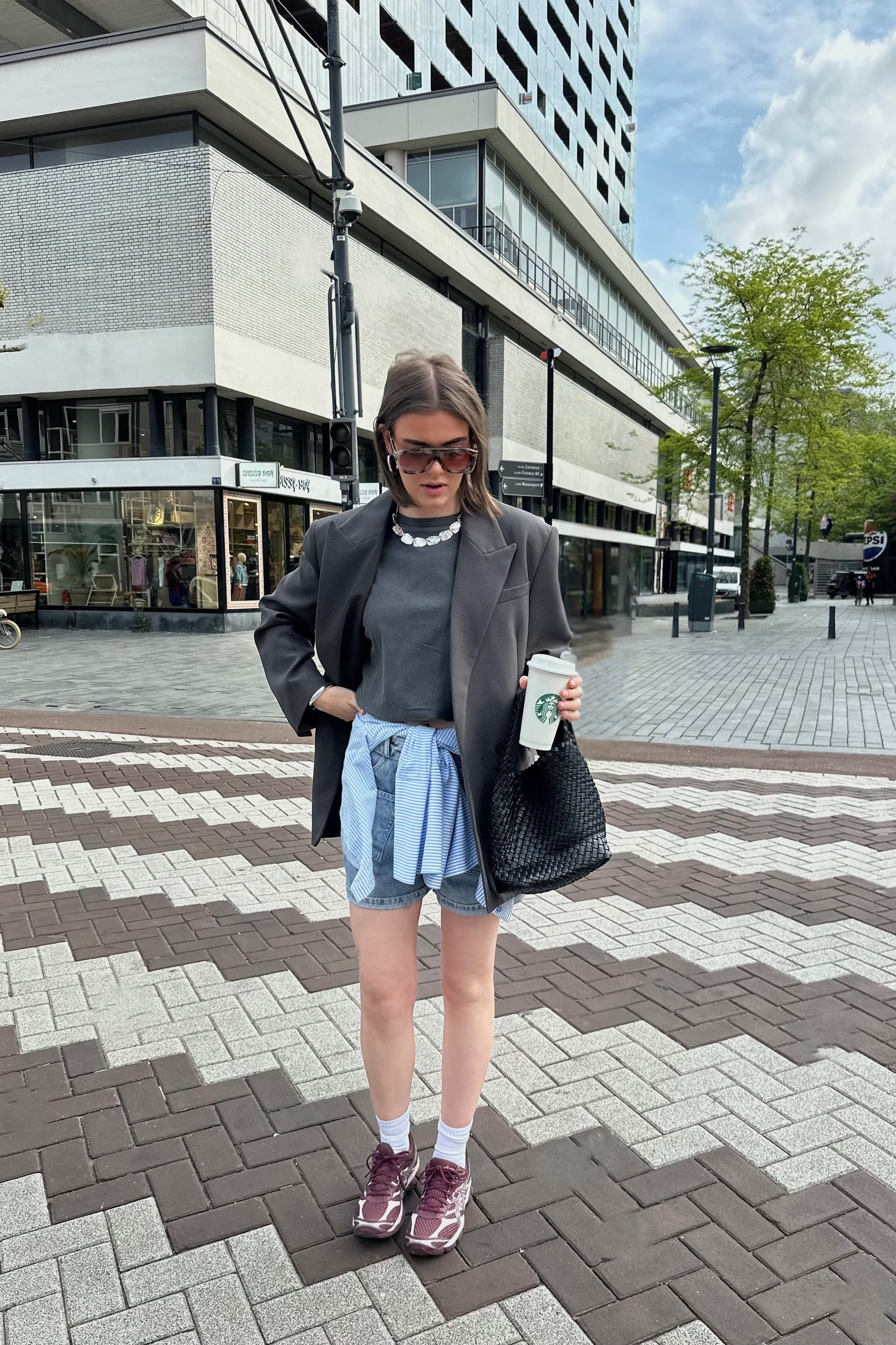 Flip Waist Short - Bleached Denim