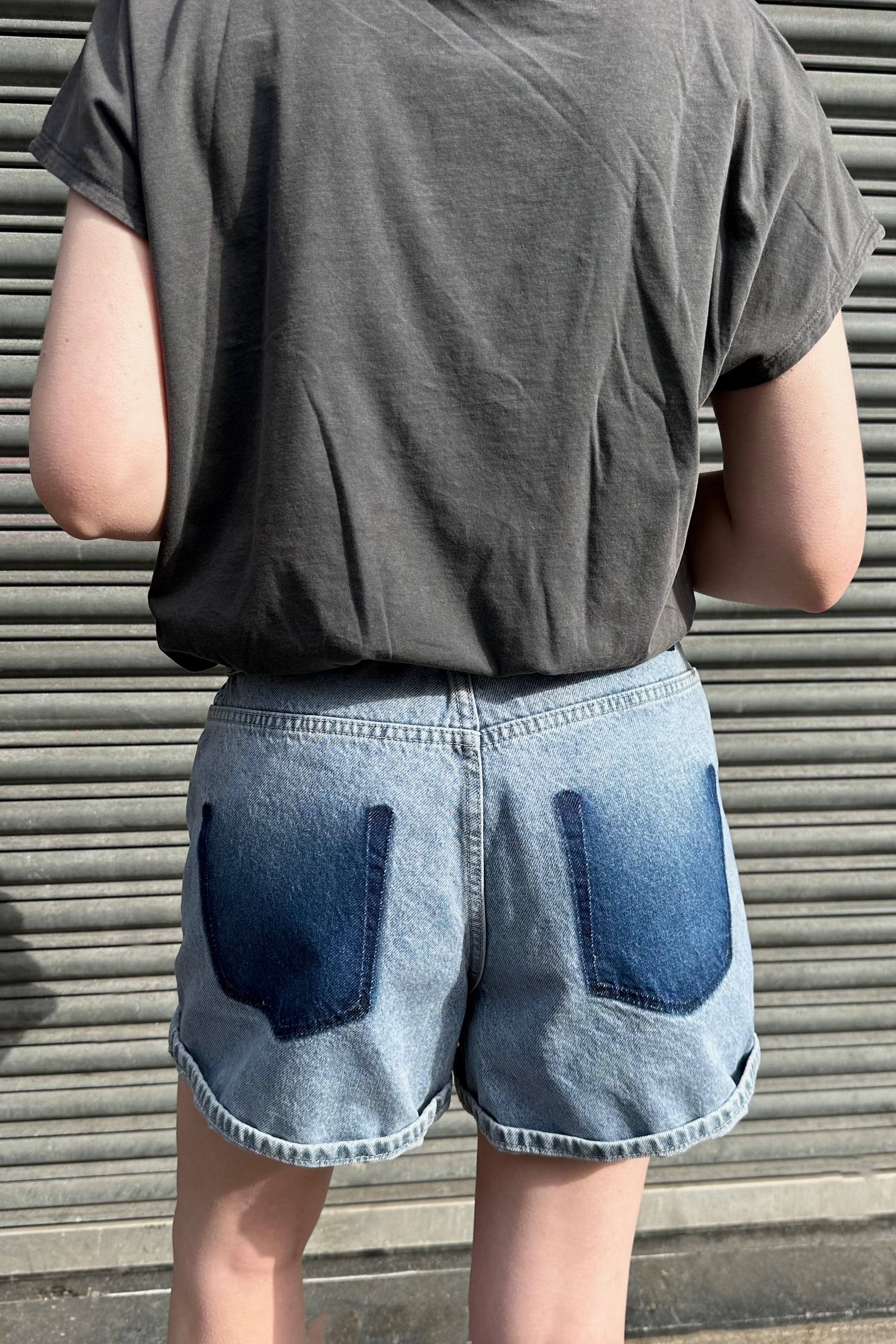 Flip Waist Short - Bleached Denim