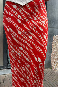 Dorris Snake Print Rok - Rood