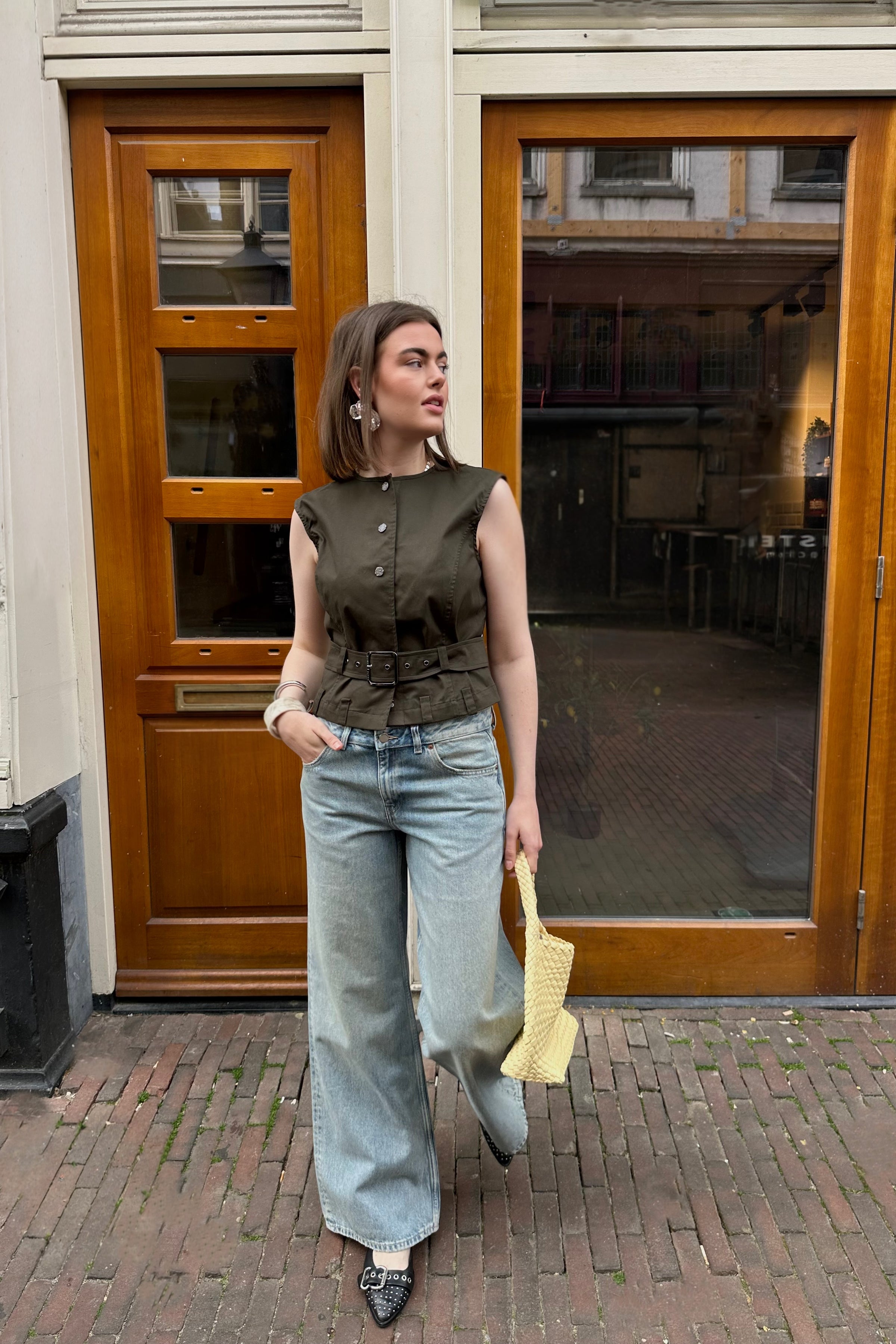 Rhue Low Wide Jeans - Drift Pale Used
