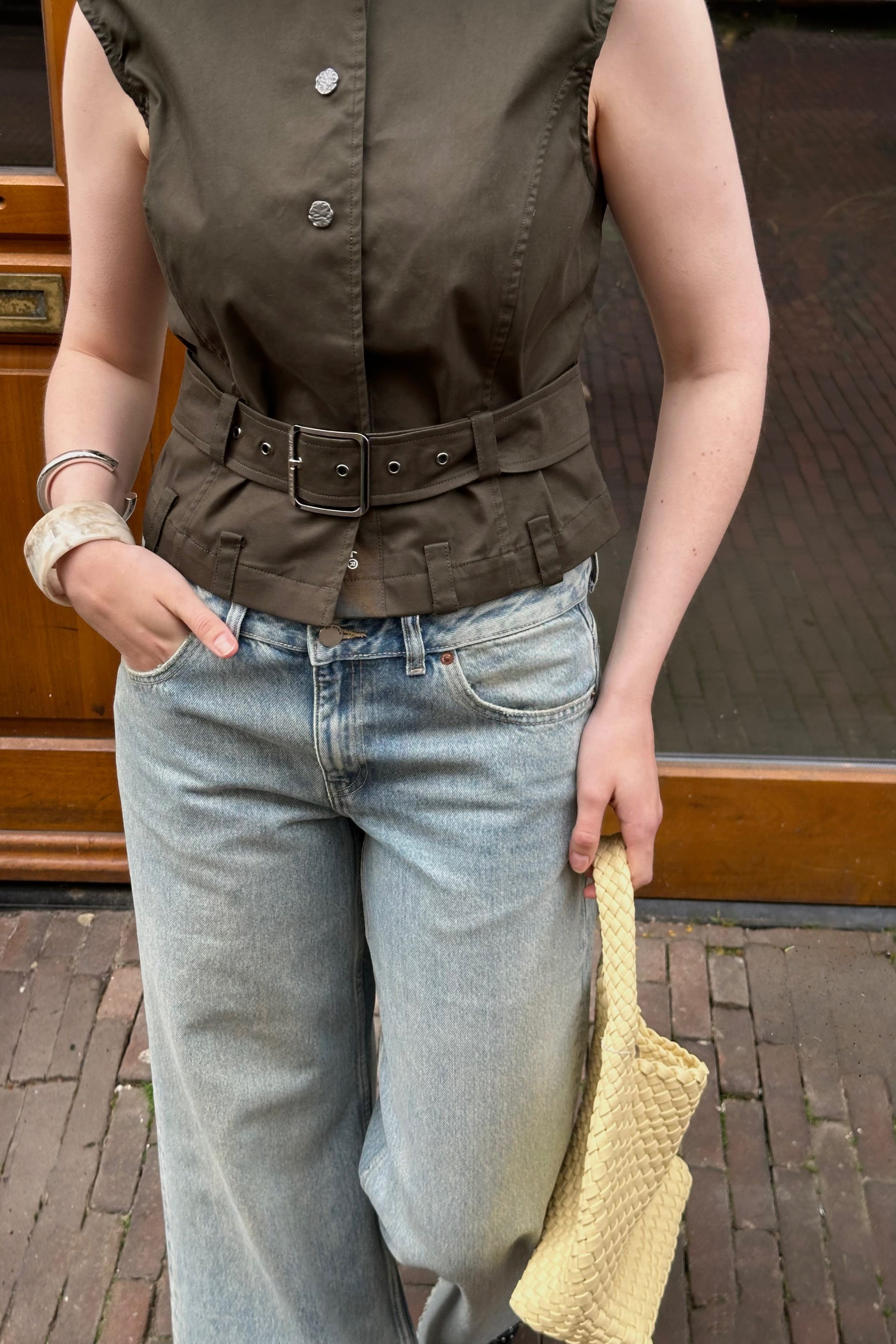 Enya Belt Gilet - Groen