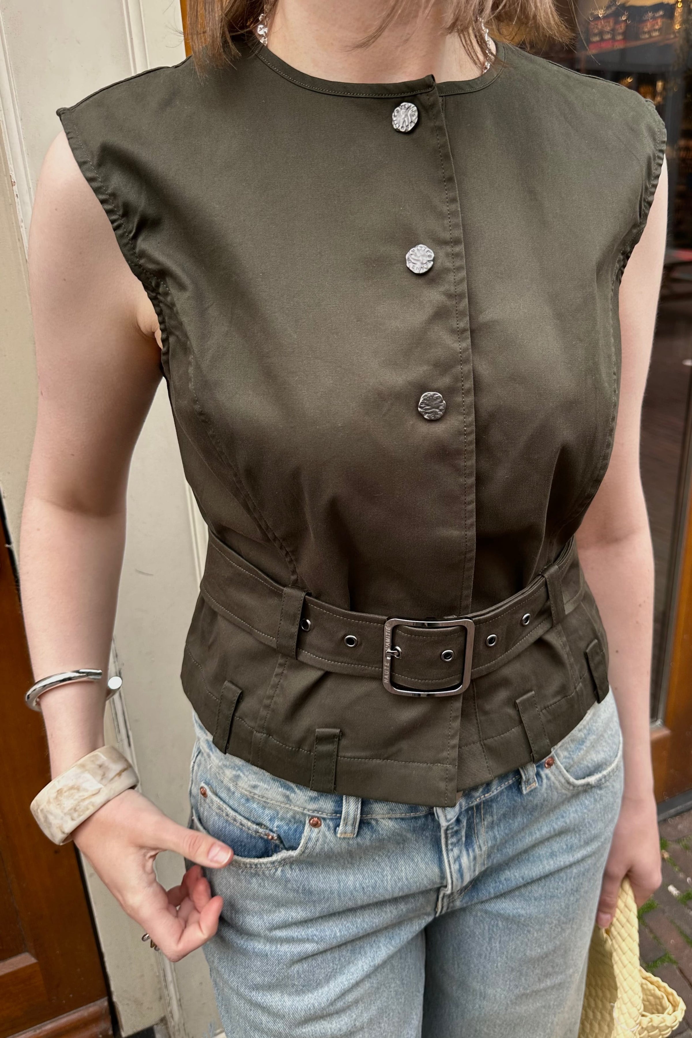 Enya Belt Gilet - Groen
