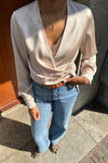 Petris Satijnen Blouse - Champagne
