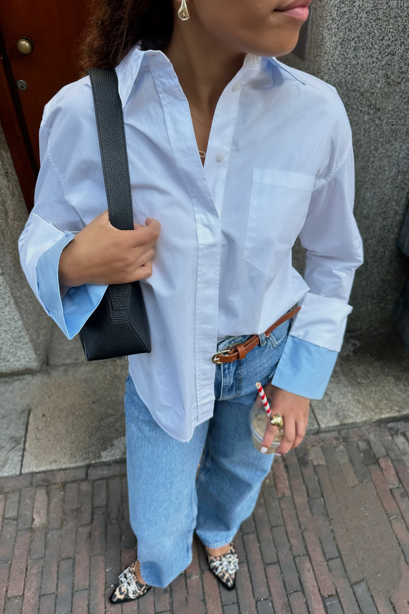 DonnaCC Fold Cuff Blouse - Wit