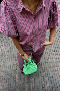 Etta Gestreepte Stone Blouse - Roze