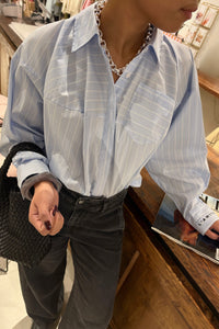 Sophie Gestreepte Blouse - Lichtblauw