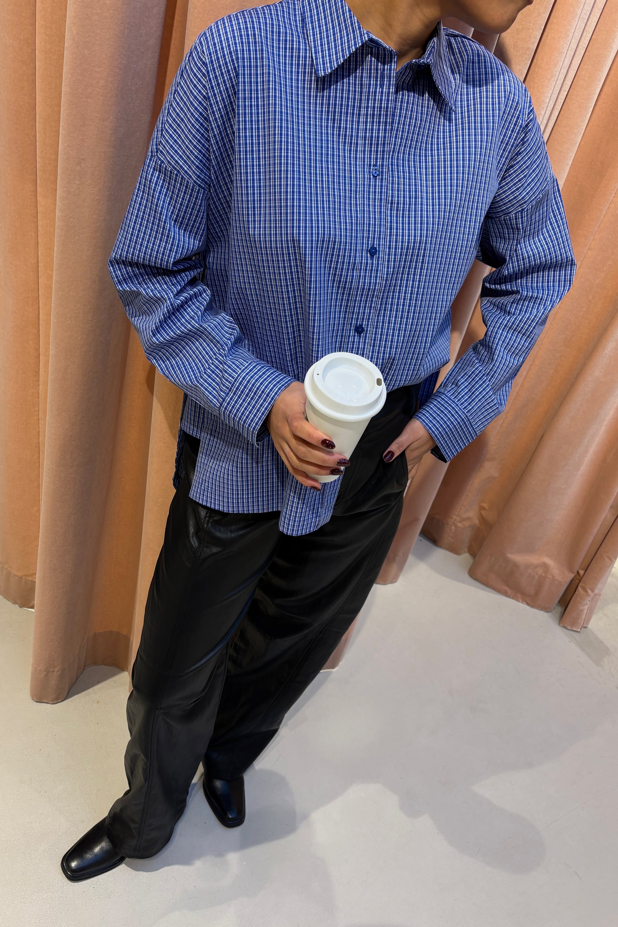 AnizaCC Oversize Slit Blouse - Blauw