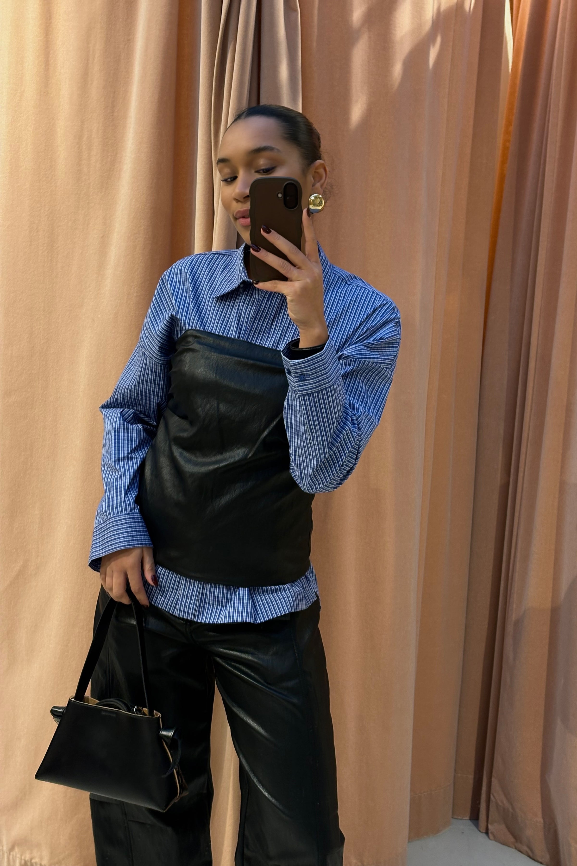 AnizaCC Oversize Slit Blouse - Blauw