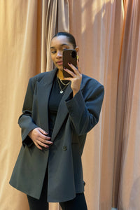 Emerald Oversized Blazer - Donkergrijs