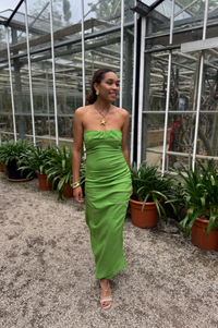 Lea Strapless Jurk - Groen
