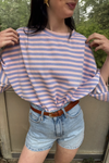 Eva Gestreept T-shirt - Roze/Lila