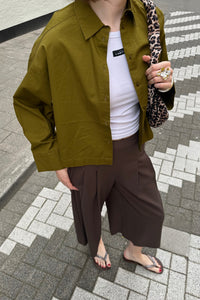 SLWAstha Boxy Cropped Blouse - Groen