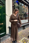 MSCHNicolette Ullas Satijnen Rok - Slate Black