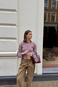 Lilly Gestreepte Top - Wit/Paars