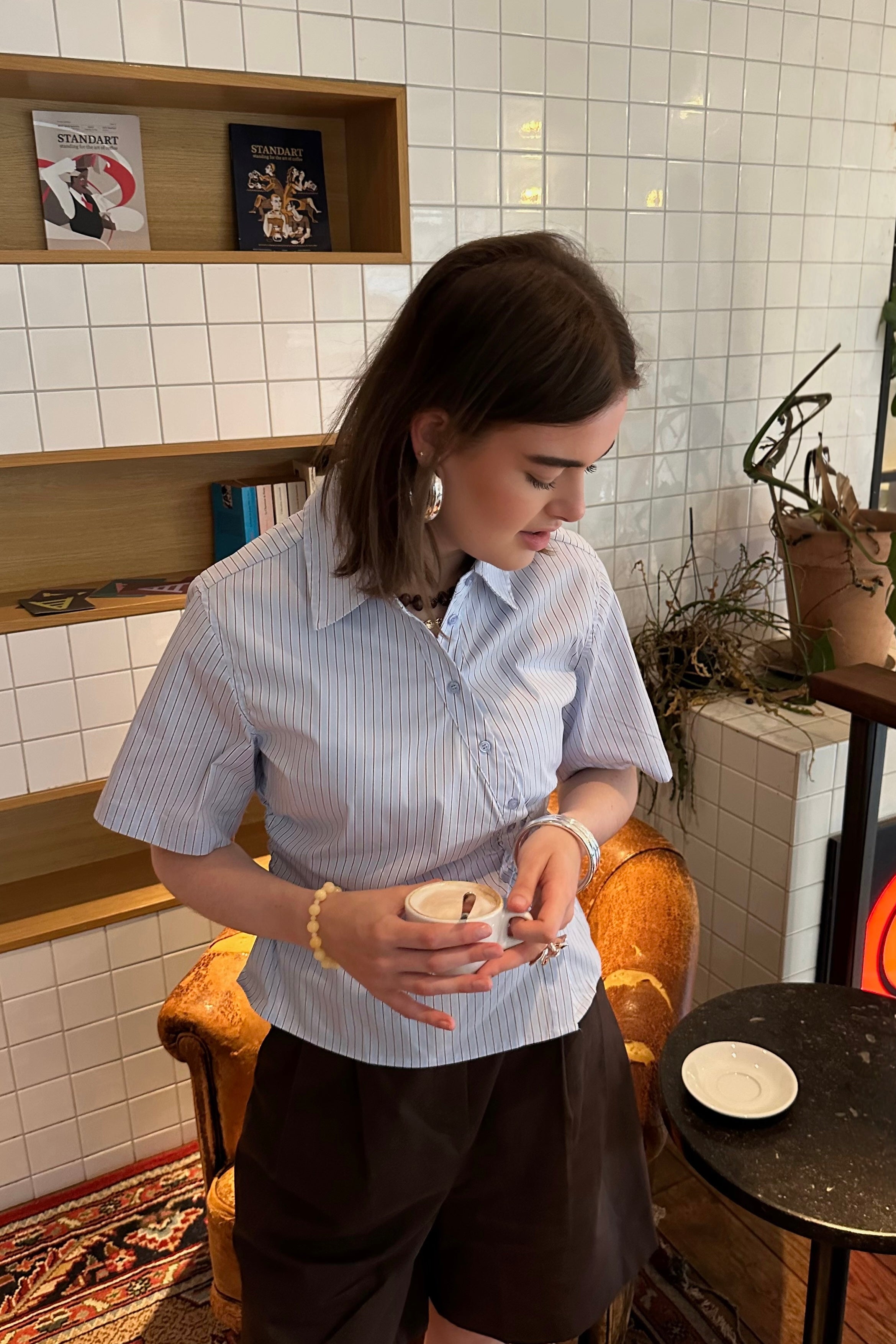 Hazell Gestreepte Blouse - Lichtblauw