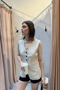 SLFFitted Vilka Gilet - Beige