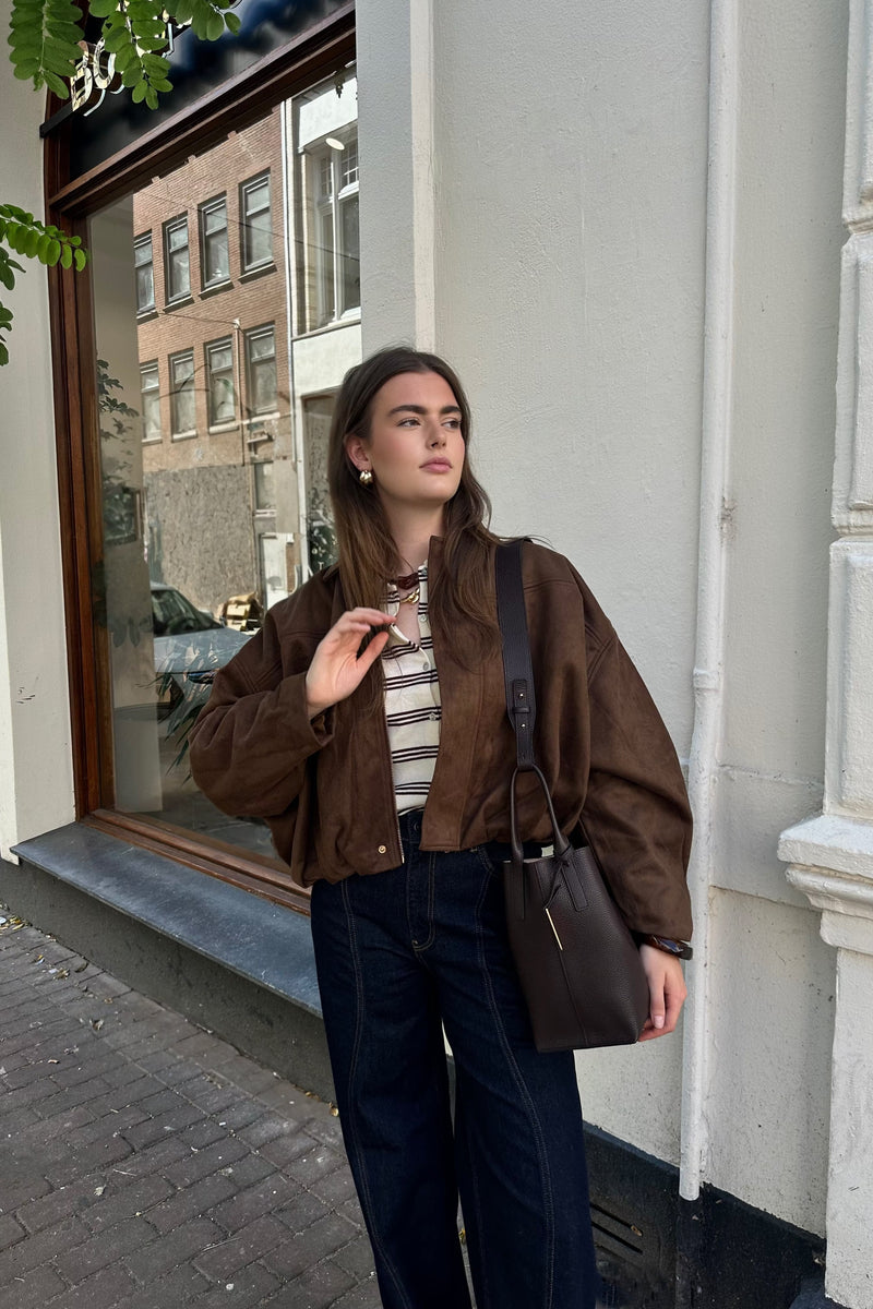 Katie Suede Jas - Bruin