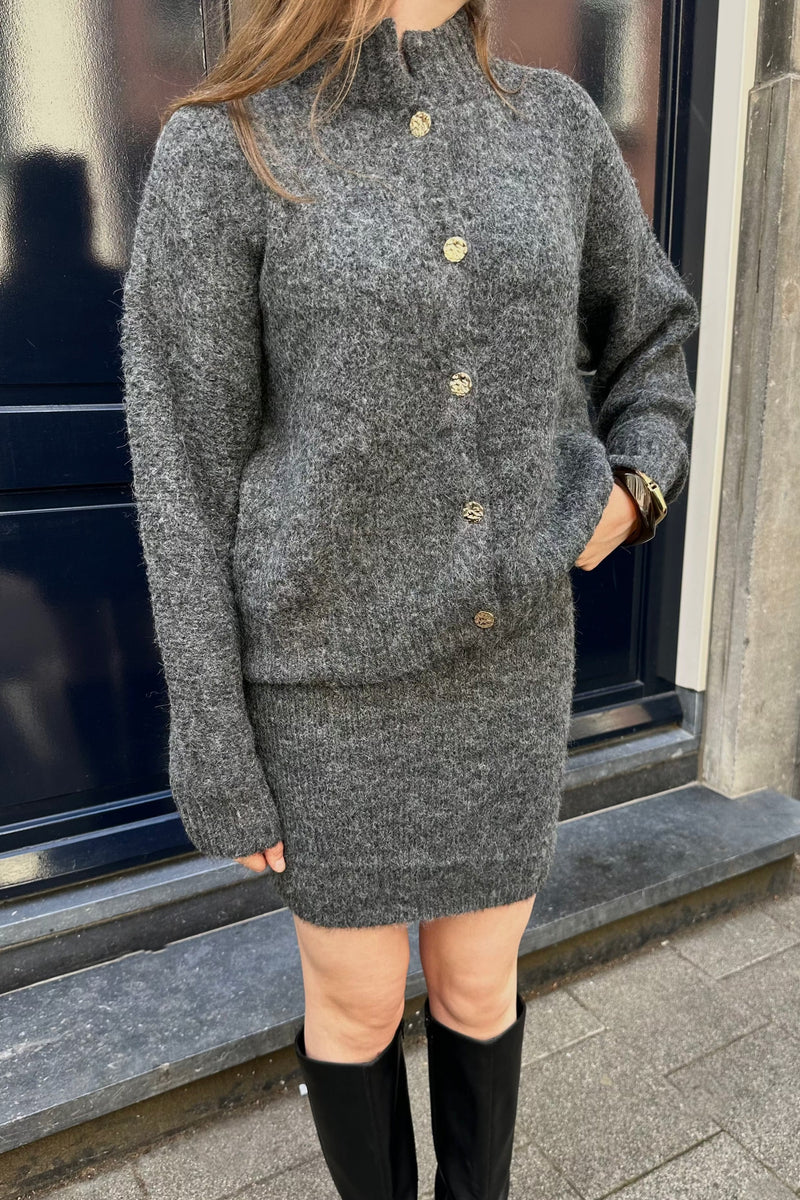 Naria Fluffy Rok - Grijs