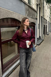 PoppyCC Eyelet Tie Bouse - Wijnrood