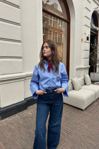 BiancaCC Cuff Blouse - Pale Blue