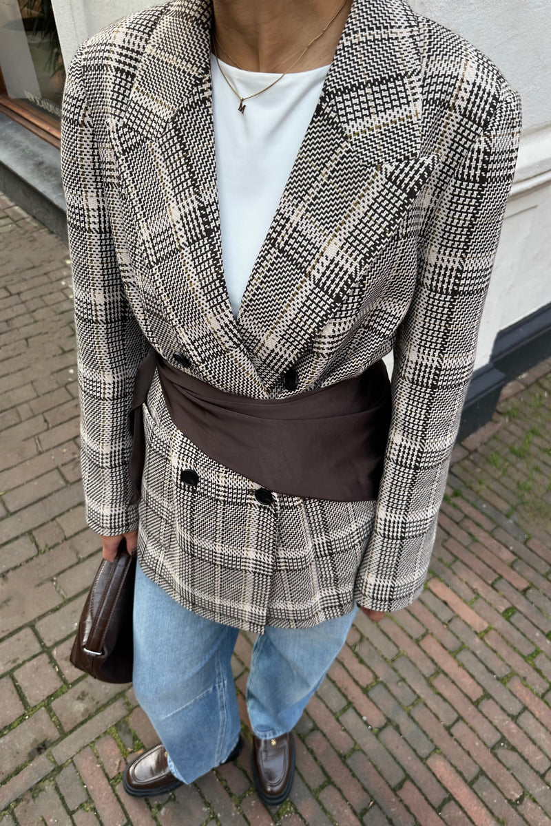 Blanket Check Blazer - Bruin