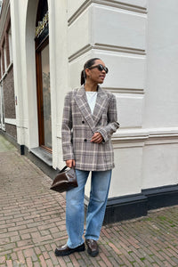 Blanket Check Blazer - Bruin