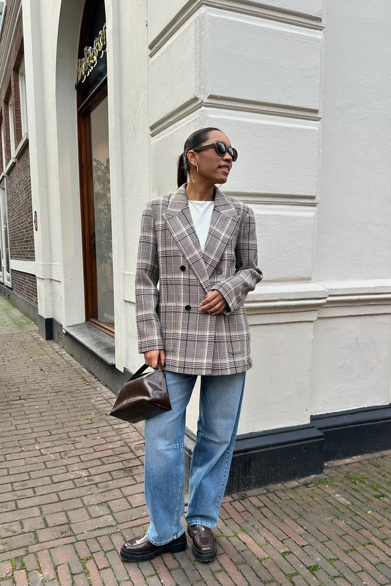 Blanket Check Blazer - Bruin