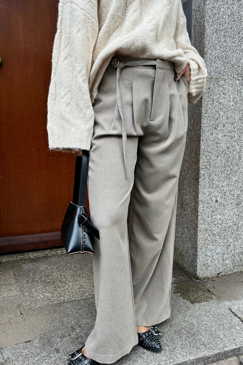 YASCaso Wijde Pantalon - Lichtbruin