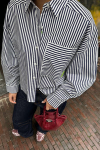 Shelma Blouse - Navy Gestreept