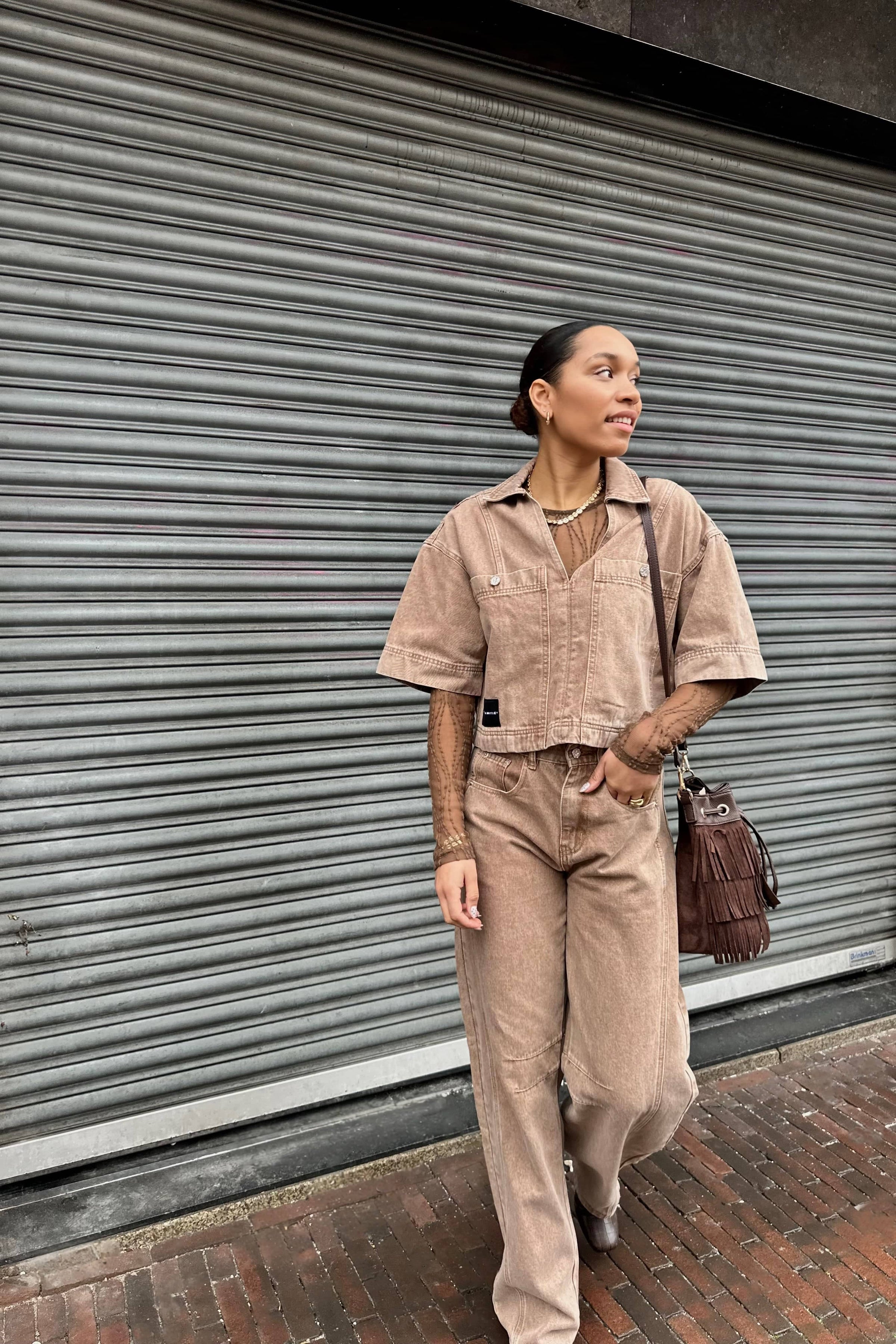 Drew Barrel Tall Jeans - Camel