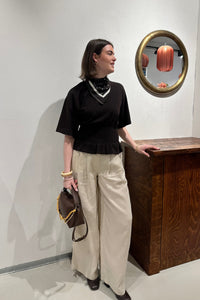 SLWExtra Wide Linnen Pantalon - Beige