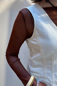 Mesh Monogram Top - Bruin