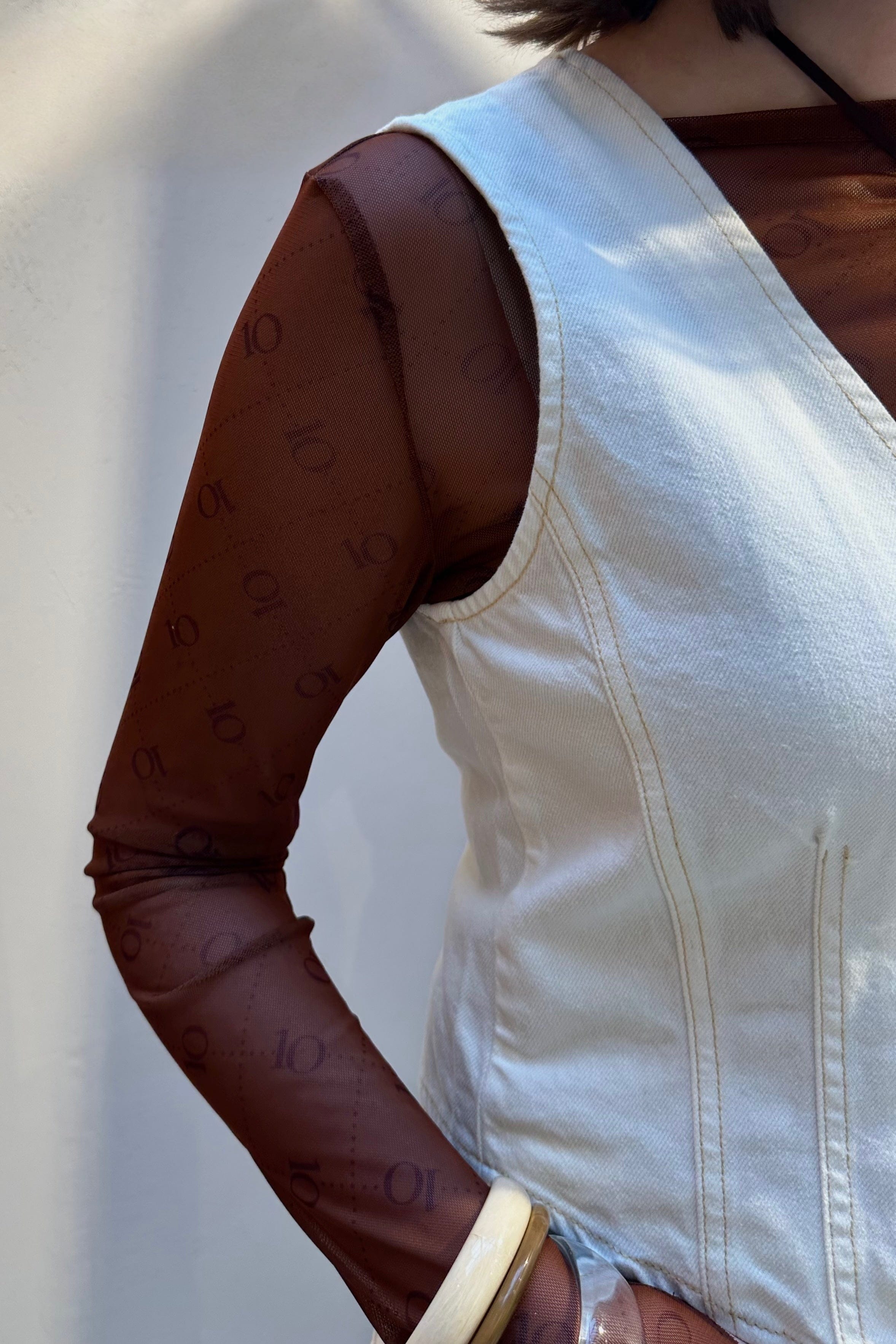 Mesh Monogram Top - Bruin