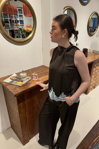 Lorenz Kanten Top - Bruin