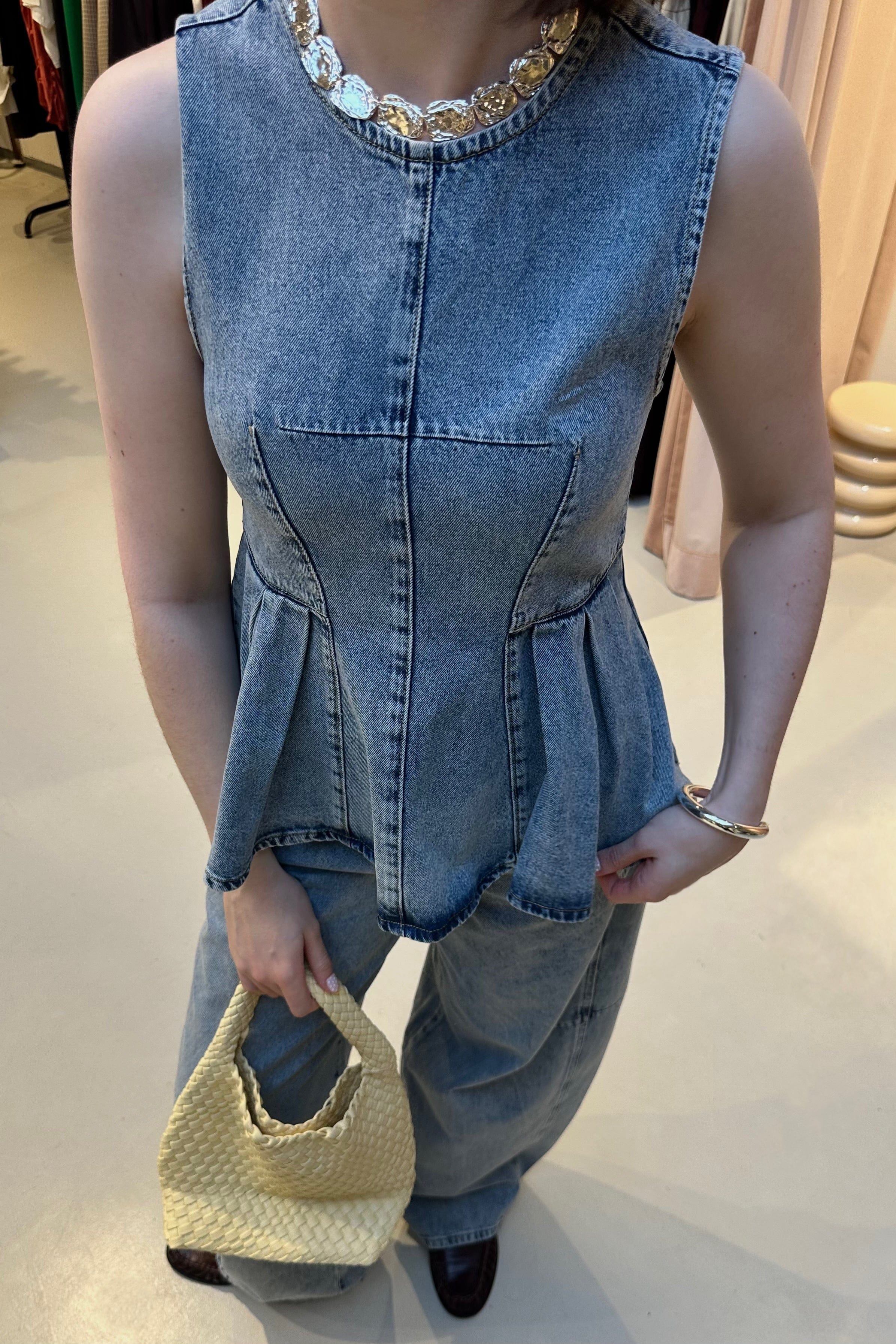 PancyCC Denim Top - Blauw