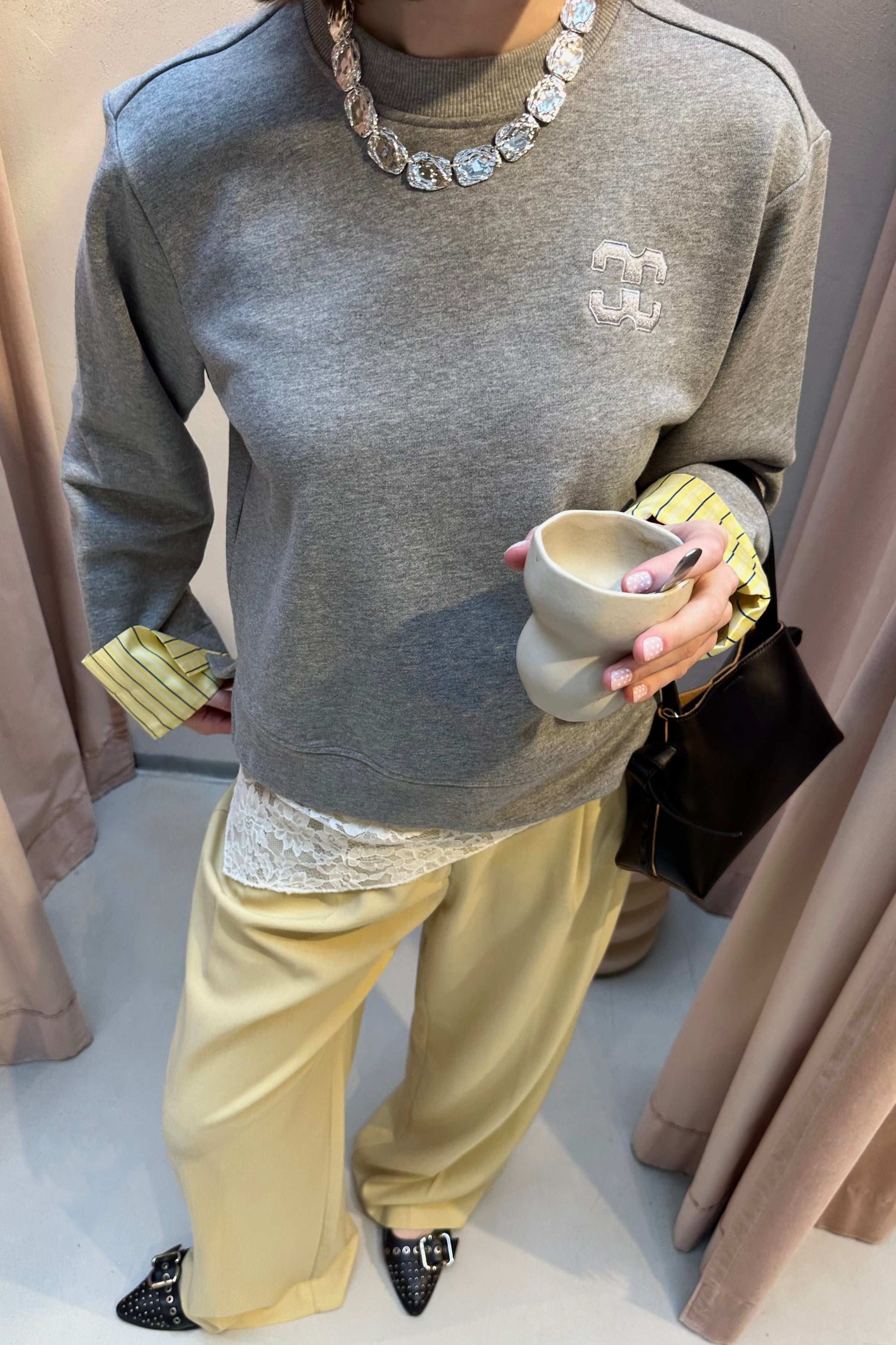 DaniellaCC Cuff Sweater - Grijs