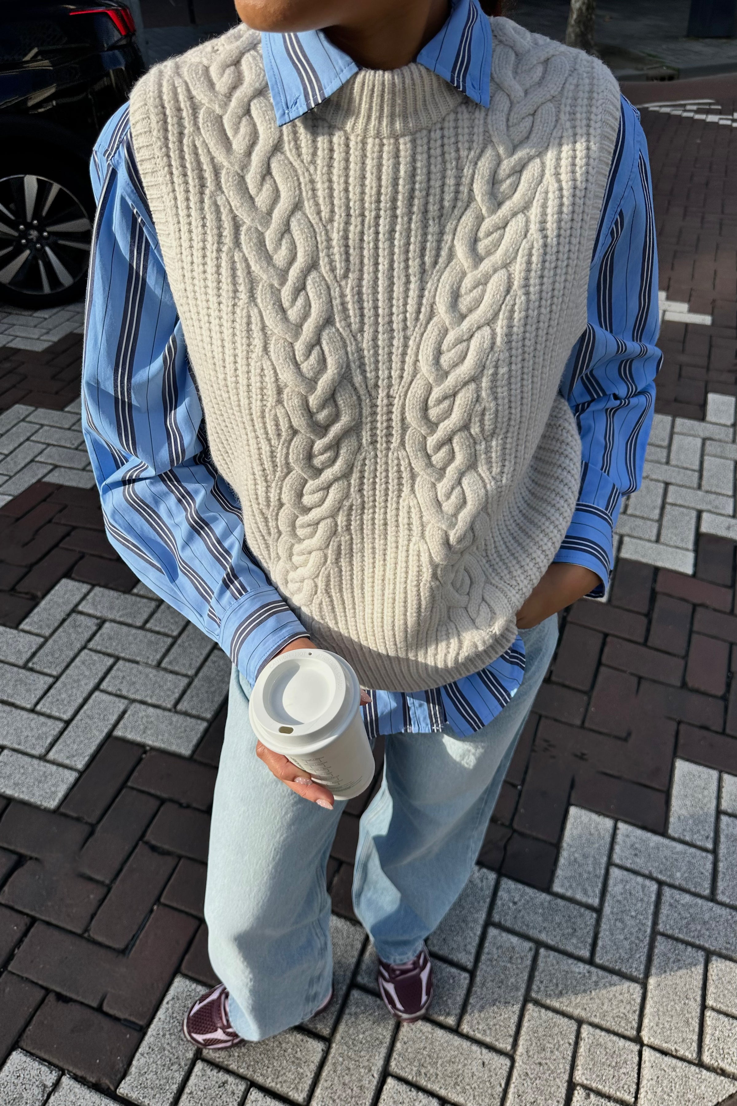 RowCC Cable Knit Top - Wit
