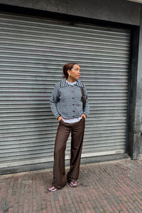 Marlies Gestreept Vest - Bruin/Blauw