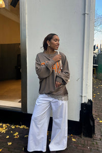 Baseball Sweater - Grijsbruin