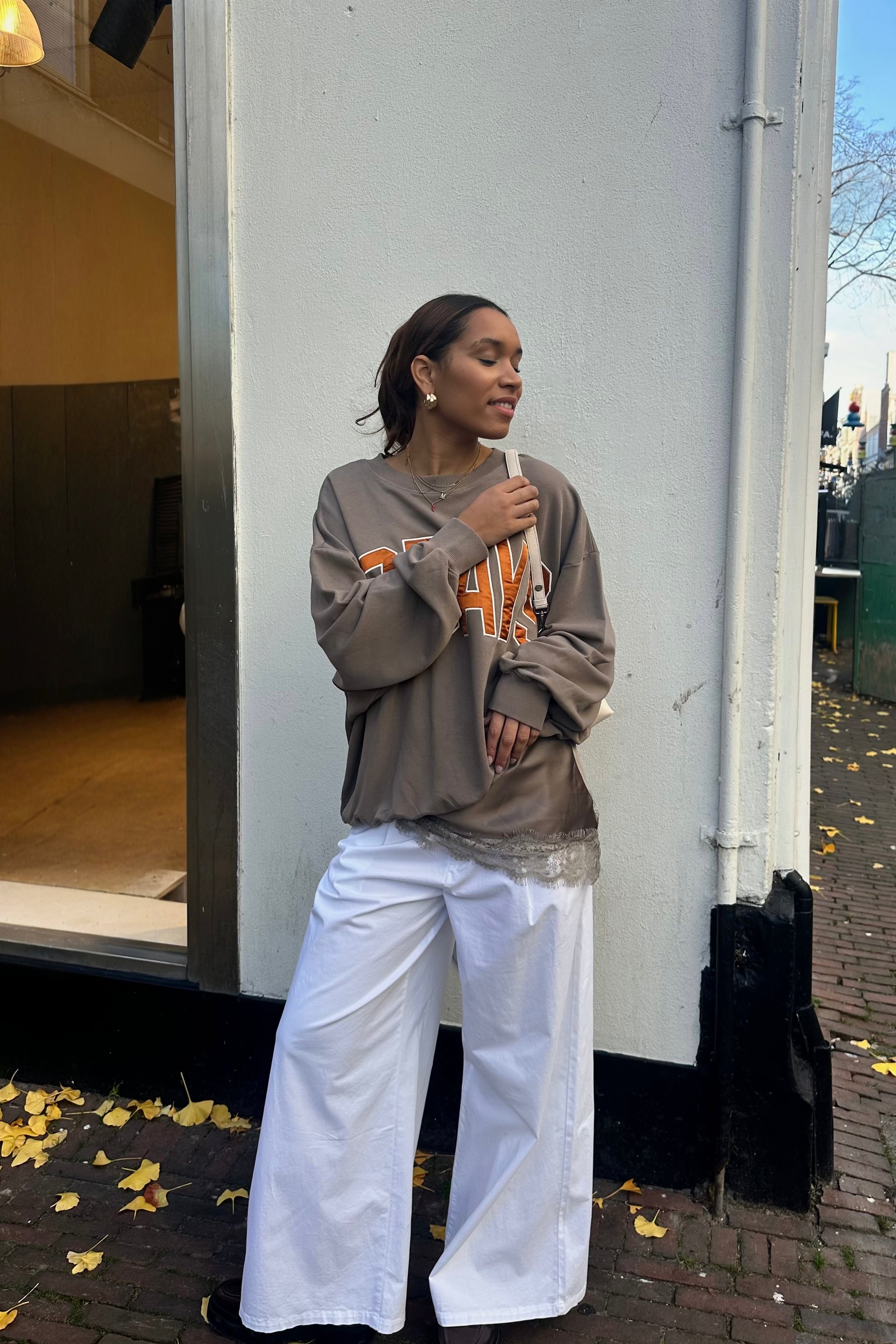 Baseball Sweater - Grijsbruin