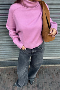 VickyCC Stud Wijde Jeans - Donkergrijs