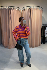 Pollie Trui - Stripe Spiced Orange