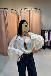 Fringe Blouse - Beige