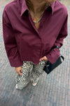 YASLee Cropped Blouse - Bordeaux