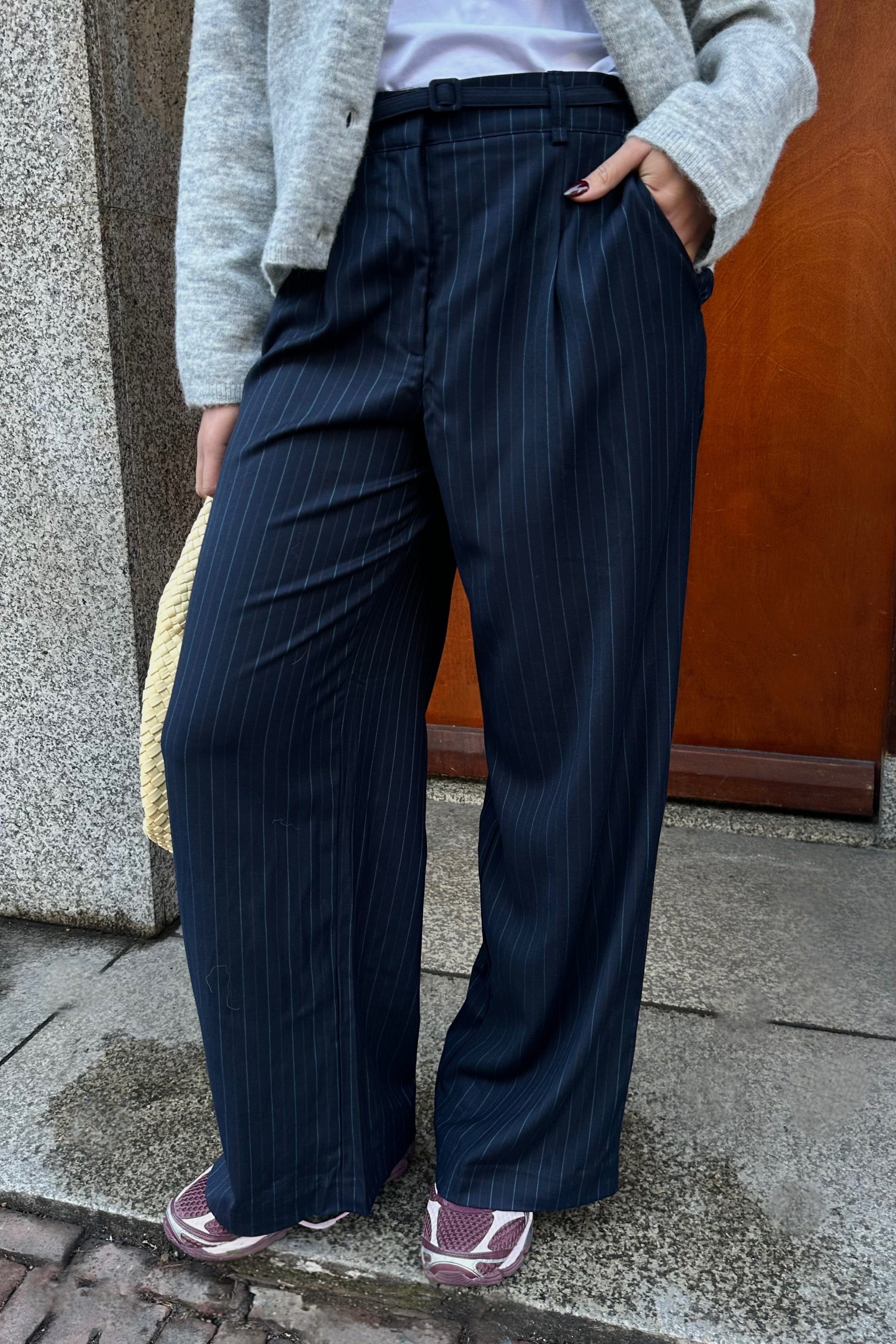 YASPimis Gestreepte Pantalon - Donkerblauw