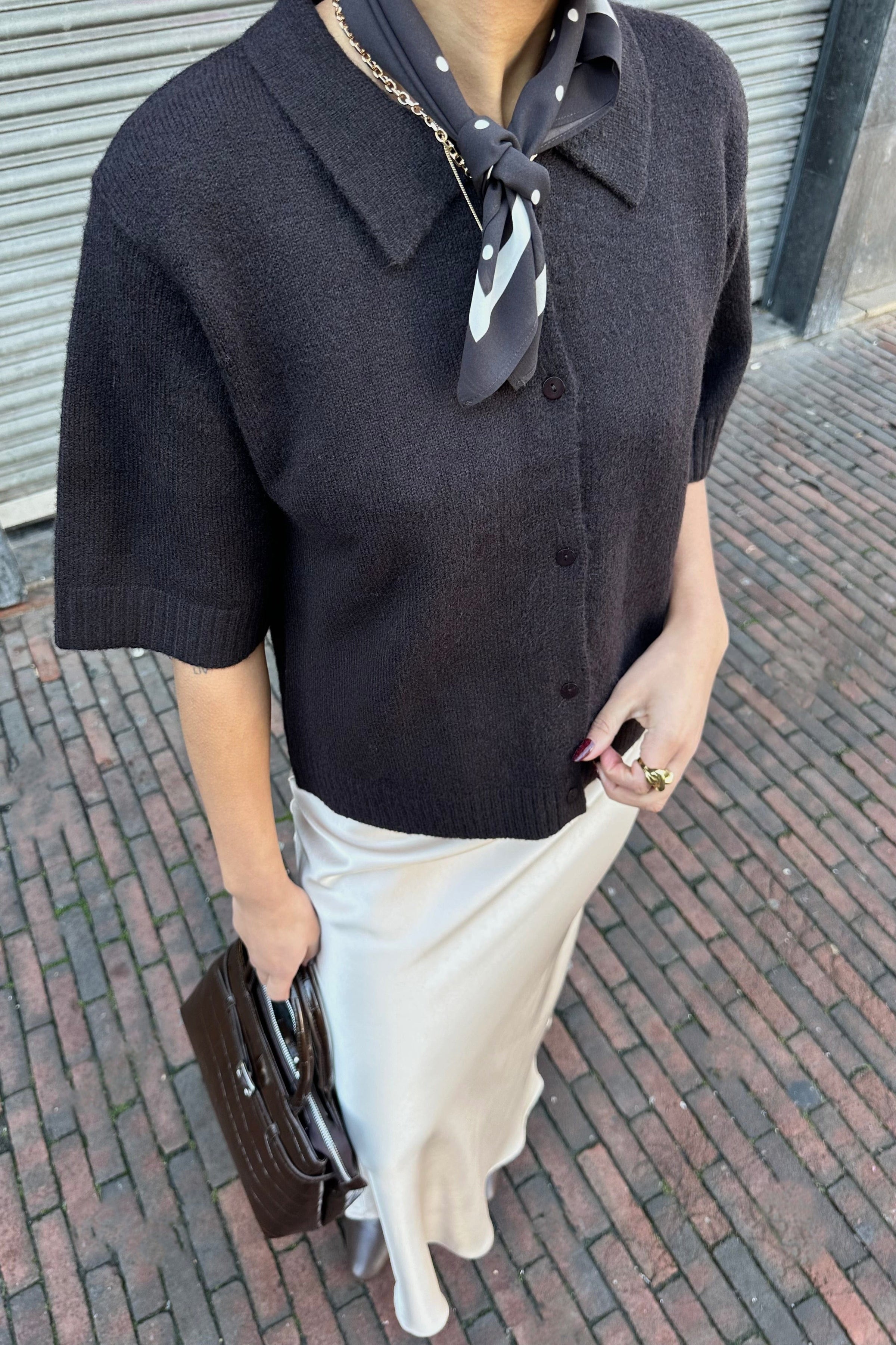 Cunna Knit Blouse - Donker Bruin